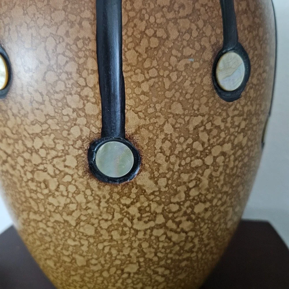 Brown Ginger Jar Decorative Urn Lidded Ceramic‎ Vase 16 inch Tall Decor Art